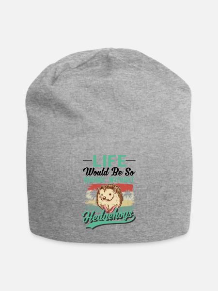 Igel Geschenk Stacheligel - Jersey-Beanie - Grau meliert