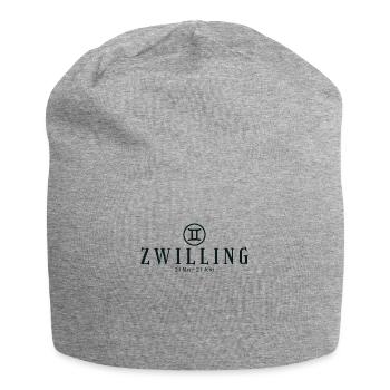 Sternzeichen Zwilling - Tierkreiszeichen - Geburts - Jersey-Beanie - Grau meliert - Vorne