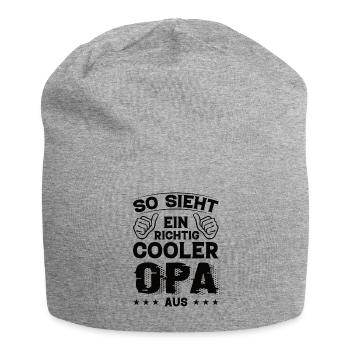 Opa Opa Geburtstag Opa Sprüche Bester Opa - Jersey-Beanie - Grau meliert - Vorne