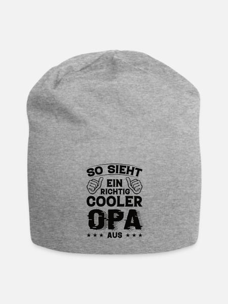 Opa Opa Geburtstag Opa Sprüche Bester Opa - Jersey-Beanie - Grau meliert