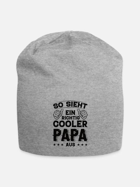 Papa Papa Geburtstag Papa Sprüche Bester Papa - Jersey-Beanie - Grau meliert