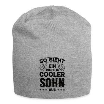Sohn Sohn Geburtstag Sohn Sprüche Bester Sohn - Jersey-Beanie - Grau meliert - Vorne
