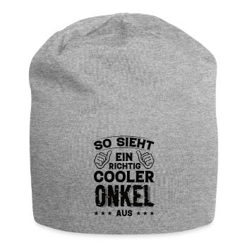 Onkel Onkel Geburtstag Onkel Sprüche Bester Onkel - Jersey-Beanie - Grau meliert - Vorne