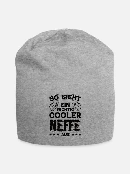 Neffe Neffe Geburtstag Neffe Sprüche Bester Neffe - Jersey-Beanie - Grau meliert