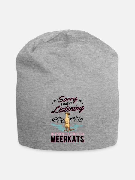 Erdmännchen Geschenk Meerkat - Jersey-Beanie - Grau meliert