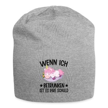 Einhorn Lustiger Spruch Einhorn Saufen Fabel - Jersey-Beanie - Grau meliert - Vorne