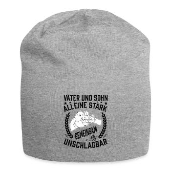 Vater und Sohn - Jersey-Beanie - Grau meliert - Vorne