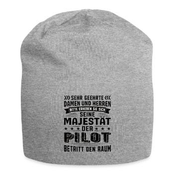 Pilot Geburtstag Pilot Sprüche Pilot Geschenke - Jersey-Beanie - Grau meliert - Vorne