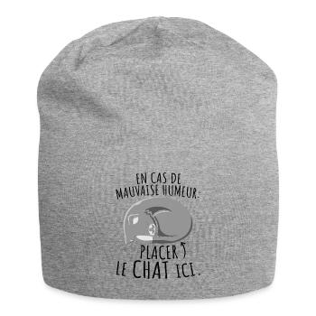 Chats En Cas de Mauvaise Humeur Placer le Chat Ici - Bonnet en jersey - gris chiné - Devant