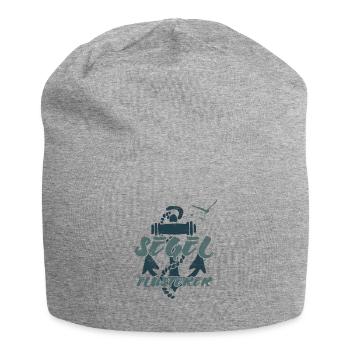 Segel Flüsterer - Segler Geschenk - Jersey-Beanie - Grau meliert - Vorne