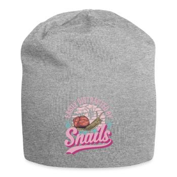 Schnecke Geschenk Weinbergschnecke - Jersey-Beanie - Grau meliert - Vorne
