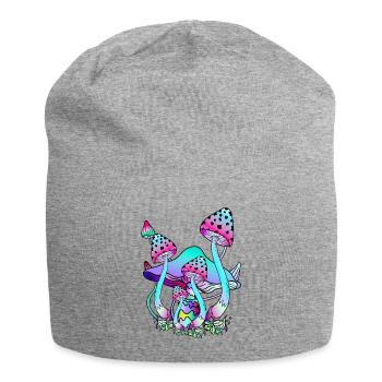 magic mushrooms psychedelic mushroom art - Jersey Beanie - heather grey - Front