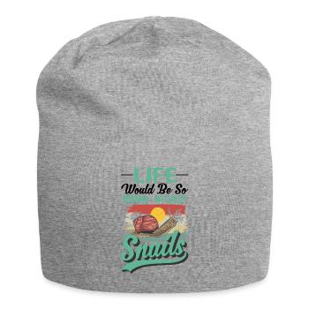 Schnecke Geschenk Weinbergschnecke - Jersey-Beanie - Grau meliert - Vorne