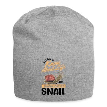 Schnecke Geschenk Weinbergschnecke - Jersey-Beanie - Grau meliert - Vorne