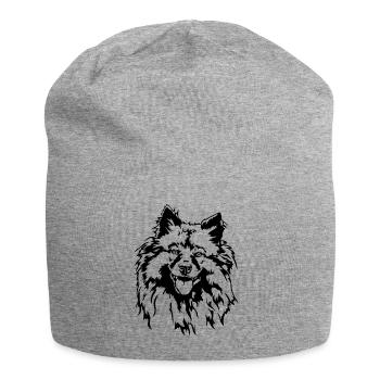 Wolfsspitz Keeshond Dog Portrait Dogs Wilsigns - Jersey Beanie - heather grey - Front