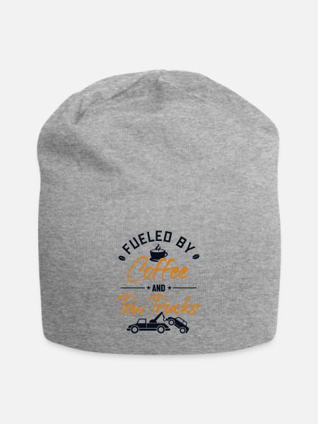 Fueled by Coffee and Tow Trucks Abschlepper - Jersey-Beanie - Grau meliert