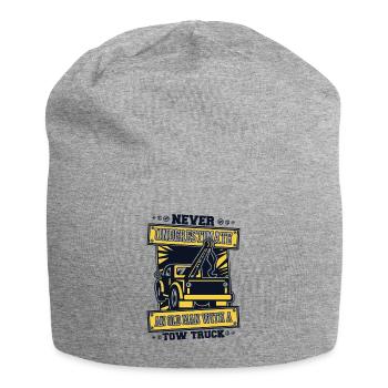 Never Underestimate An Old Man With Tow Truck - Jersey-Beanie - Grau meliert - Vorne
