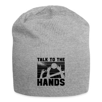 Talk To The Hands Beachball Volleyball Player - Jersey Beanie - heather grey - Front
