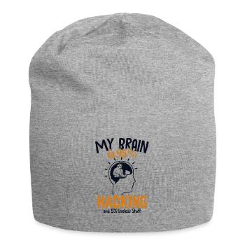My Brain is 95% Hacking Sniffer Social - Jersey Beanie - heather grey - Front
