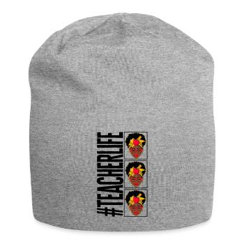 Black Lives Matter Shirt, Teacher Life Afro Curly - Bonnet en jersey - gris chiné - Devant