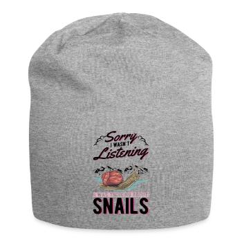 Schnecke Geschenk Weinbergschnecke - Jersey-Beanie - Grau meliert - Vorne