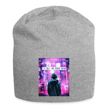 It's All In Your Head Vaporwave Aesthetic Glitch - Jersey Beanie - heather grey - Front