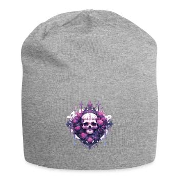 Crâne Crâne Crânes Crâne Squelette - Bonnet en jersey - gris chiné - Devant