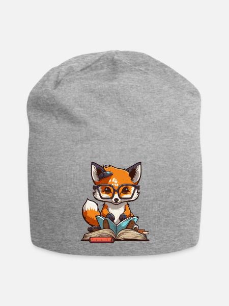 Renard livresque - Bonnet en jersey - gris chiné