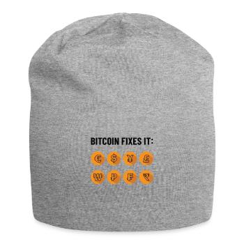 Bitcoin Fixes It - Bitcoiner, BTC Only Geschenk - Jersey-Beanie - Grau meliert - Vorne