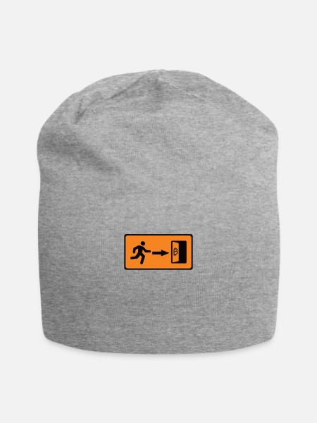 Funny Bitcoin, Bitcoiner, Bitcoin Only Gift - Jersey Beanie - heather grey