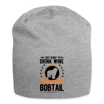 Bobtail and wine - Jersey Beanie - heather grey - Front