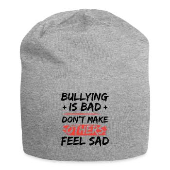 Mobbing ist schlimm | Tag der Einheit - Jersey-Beanie - Grau meliert - Vorne