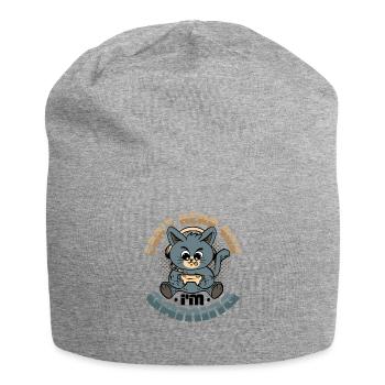 Je ne t’entends pas, je joue - Bonnet en jersey - gris chiné - Devant