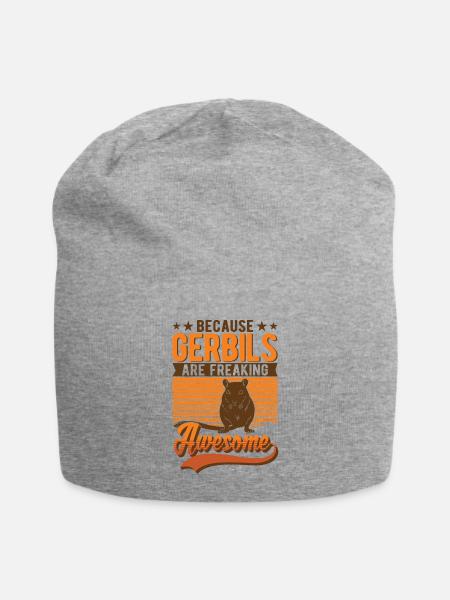 Gerbil Rennratte Rennmaus - Jersey-Beanie - Grau meliert