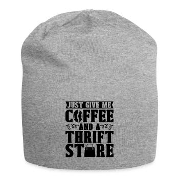 Just Give Me Coffee And A Second Hand Thrifter - Jersey-Beanie - Grau meliert - Vorne