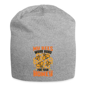 Honigbiene Bienenzucht Wabe - Jersey-Beanie - Grau meliert - Vorne