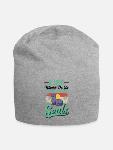 Robbe Geschenk Seehund Seelöwe - Jersey-Beanie - Grau meliert