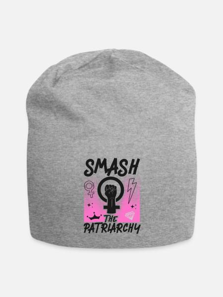 Feminist Smash Patriarchy - Jersey-Beanie - Grau meliert