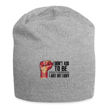 Montenegrin Pride Montenegro Flag Grown - Jersey Beanie - heather grey - Front