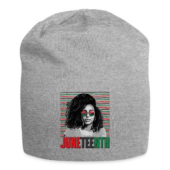 Black Lives Matter Shirt, Juneteenth Tee, Hair - Jersey Beanie - heather grey - Front