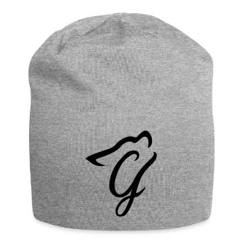Heulender Wolf mit Gv-Inschrift - Jersey-Beanie - Grau meliert - Vorne