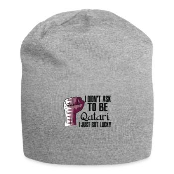 Qatari Pride Qatar Flag Grown Qatari Roots Qatari - Jersey Beanie - heather grey - Front