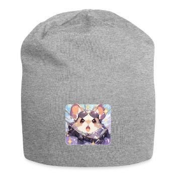Souris souris Petit animal animal animal animaux - Bonnet en jersey - gris chiné - Devant