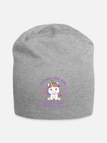 Hurra Ich Bin Jetzt Ein Kindergartenkind - Jersey-Beanie - Grau meliert