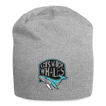 Regardons les baleines béluga bleu Cétacé Baleine - Bonnet en jersey - gris chiné - Devant