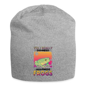 Frosch Geschenk Laubfrosch - Jersey-Beanie - Grau meliert - Vorne
