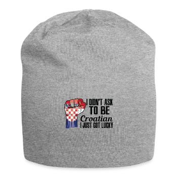 Croatian Pride Croatia Flag Grown Croatian Roots - Jersey Beanie - heather grey - Front