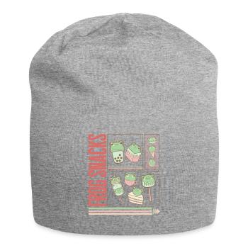Frog Shirt, Frog Snacks Cute Boba Cake Ice Cream - Jersey Beanie - heather grey - Front