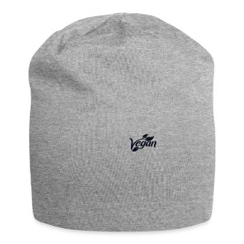 Logo végétalien Emblème Vegan Vegans à base de plantes - Bonnet en jersey - gris chiné - Devant
