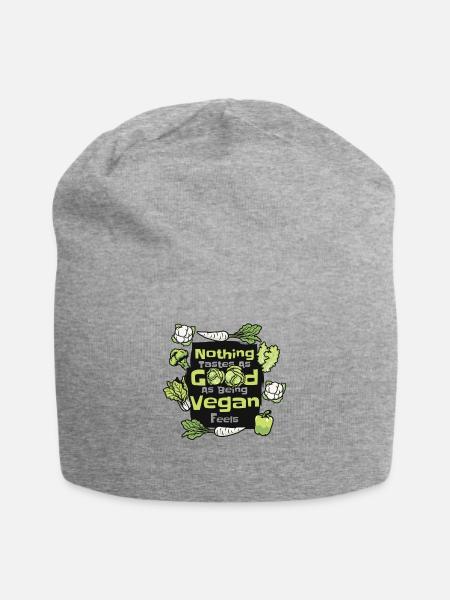 Nichts schmeckt so gut, wie vegan zu sein fühlt sich vegan an - Jersey-Beanie - Grau meliert